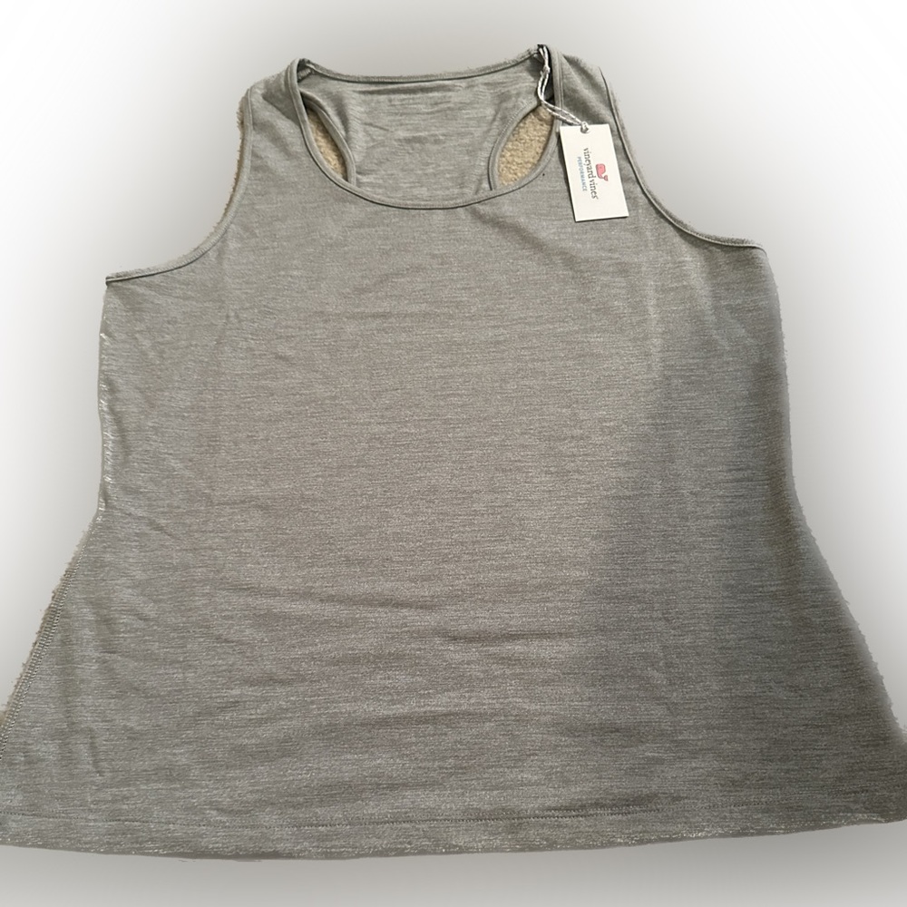 VINEYARD VINES GRAY HEATHER SHARKSKIN PERFORMANCE TANK M YOGA RUN SPORTS WORKOUT